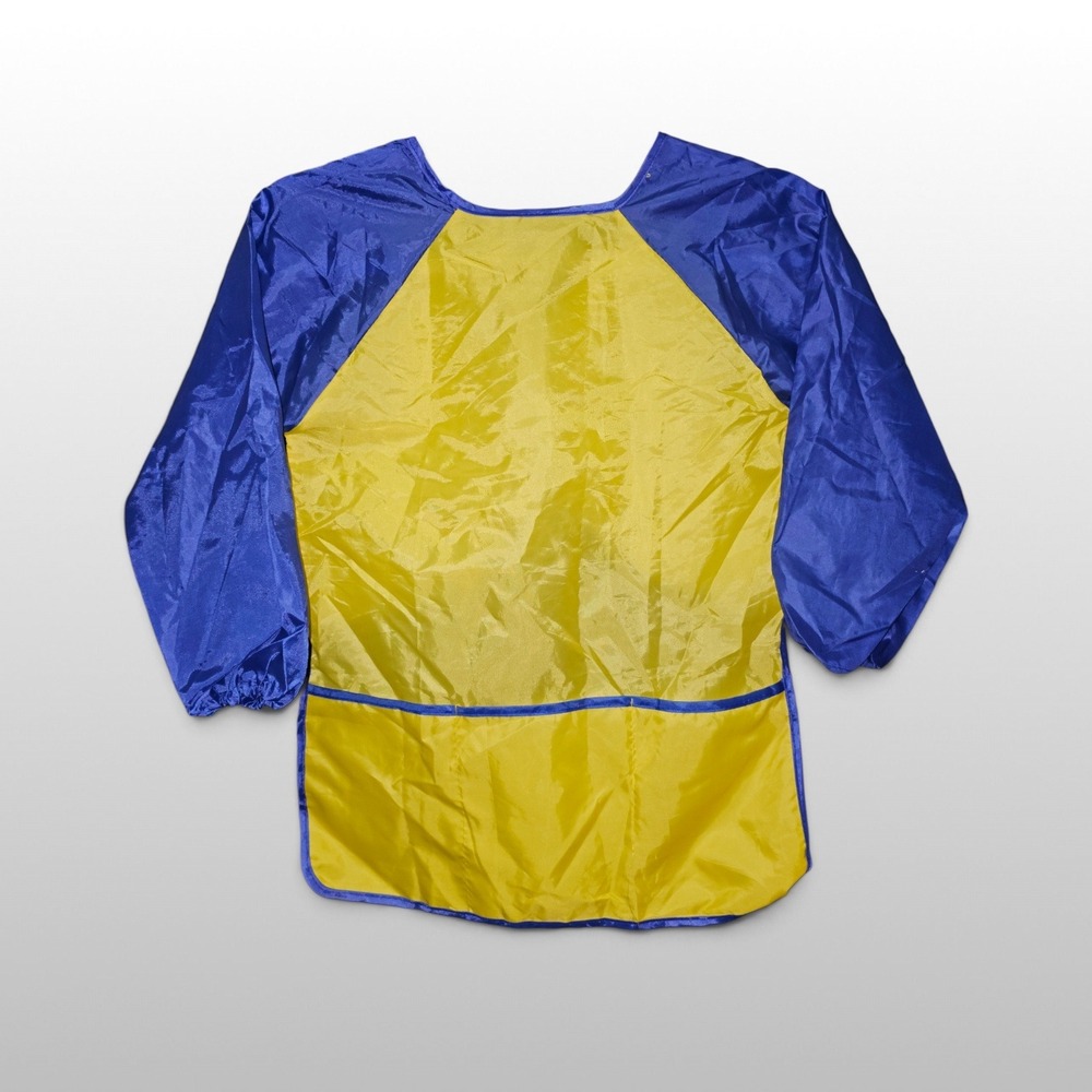 Kids Art Smock Yellow Blue Long Sleeve Pocketed Unbranded One Size Paint Smock
